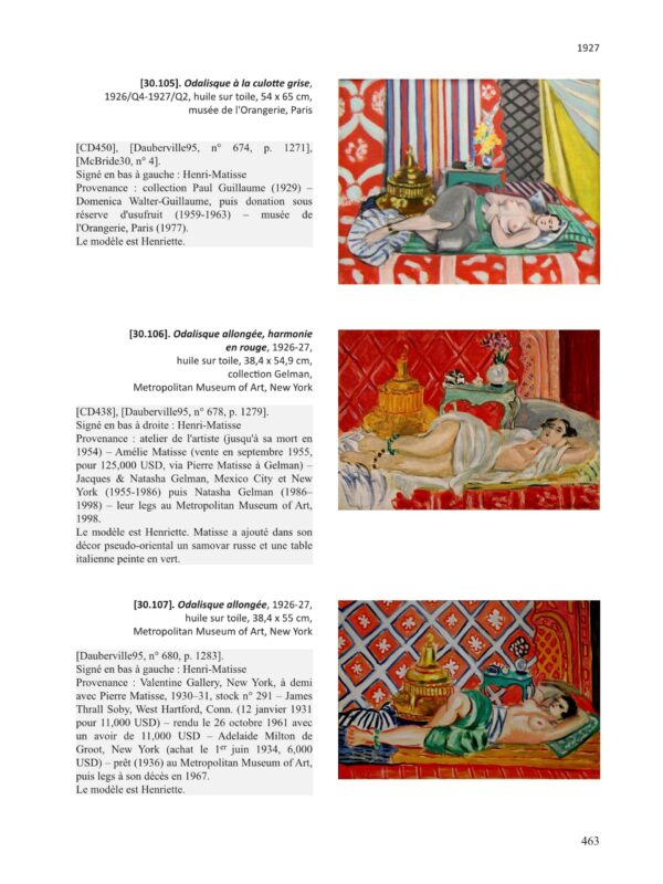 Henri Matisse – catalogue de l’œuvre peint – 1413 tableaux – Image 7